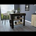 Tuhome Cala Kitchen Island 40, Two Shelves, One Drawer, Four Legs, Black/Light Oak AWD5777